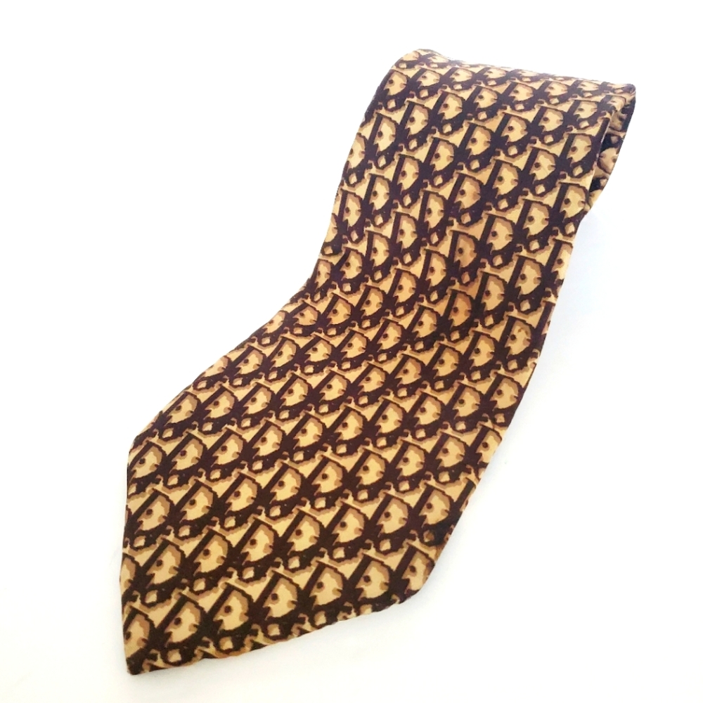 Christian Dior Monogram Pattern Silk Tie